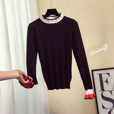 Γυναικείο πουλόβερ με τρία χρωματιστά γιακά