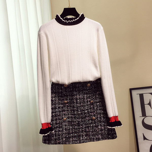 Pulover de dama modern cu guler polo in trei culori