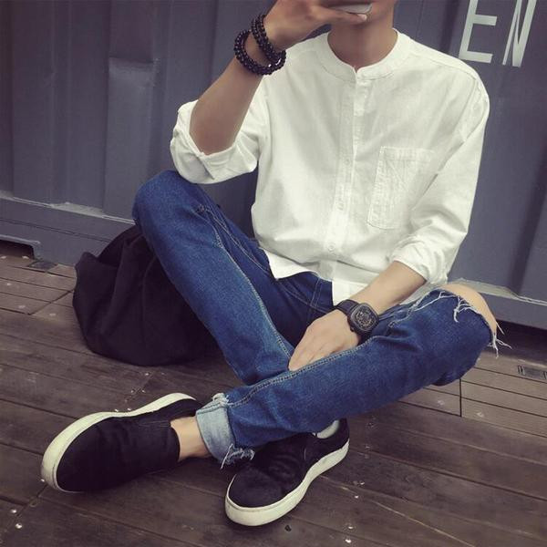 Cămașă de actualitate pentru bărbați în trei culori