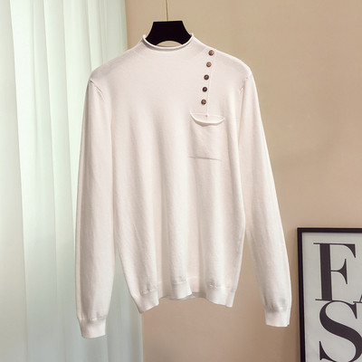 Pulover de dama subtire cu decor buzunar si nasturi - trei culori