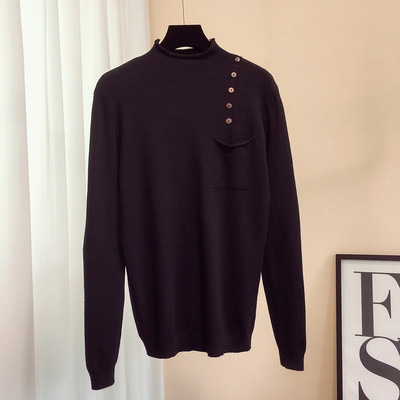 Pulover de dama subtire cu decor buzunar si nasturi - trei culori