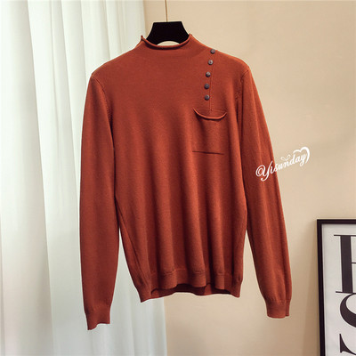 Pulover de dama subtire cu decor buzunar si nasturi - trei culori