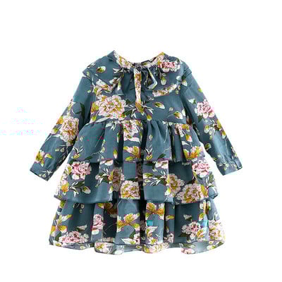 Őszi gyerekruha virágmintával és fodrokkal