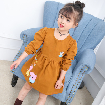 Rochie actuala pentru copii cu broderie si panglica in trei culori