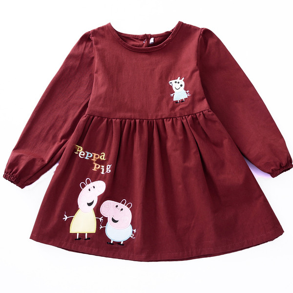 Rochie actuala pentru copii cu broderie si panglica in trei culori