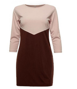 Модерна дамска рокля с 3/4 ръкав в няколко цвята 