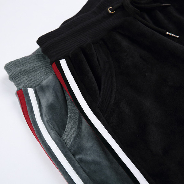 Дамски кадифен анцуг с висока талия в два цвята