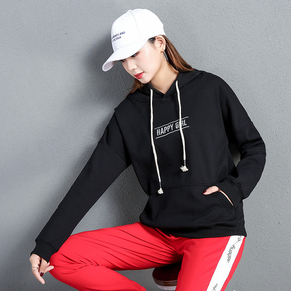 Γυναικείο φούτερ  με κουκούλα και επιγραφή