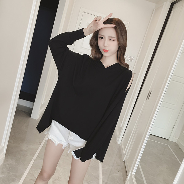 Bluză de damă modernă cu spate deschis și glugă în mai multe culori