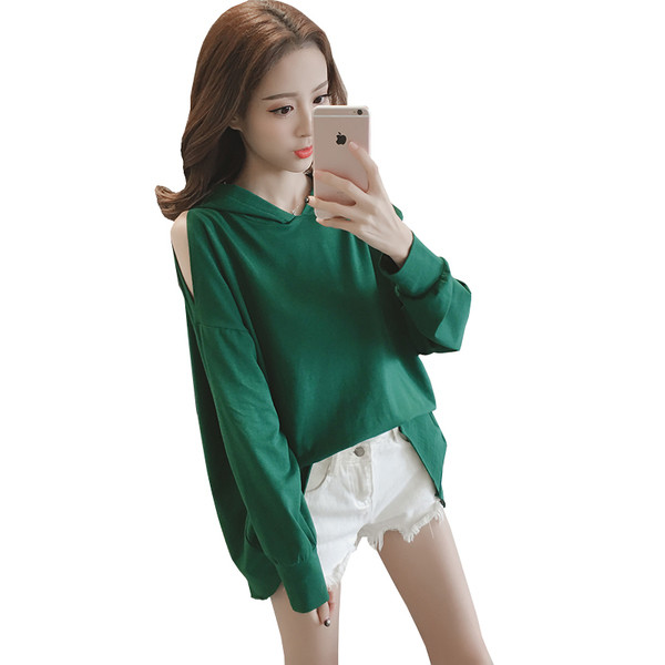 Bluză de damă modernă cu spate deschis și glugă în mai multe culori