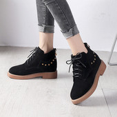 Cizme de dama elegante din piele intoarsa cu ochiuri in trei culori