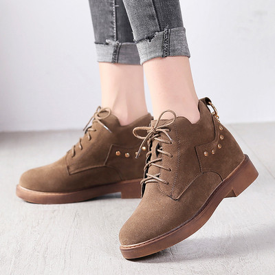 Cizme de dama elegante din piele intoarsa cu ochiuri in trei culori