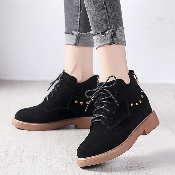 Cizme de dama elegante din piele intoarsa cu ochiuri in trei culori