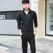 Ανδρική αθλητική φόρμα  σε γκρι και μαύρο χρώμα