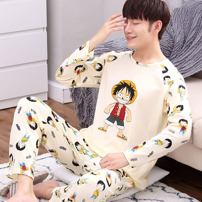 Men`s pajamas in several models with a print