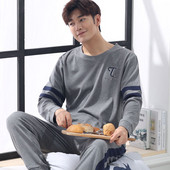 Pijamale bărbați din bumbac în două părți în trei modele