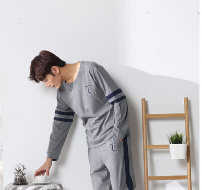 Pijamale bărbați din bumbac în două părți în trei modele