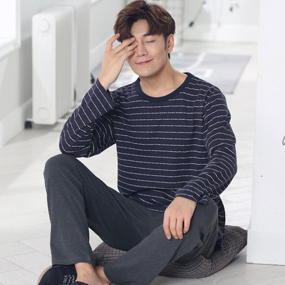 Pijamale bărbați din bumbac în două părți în trei modele