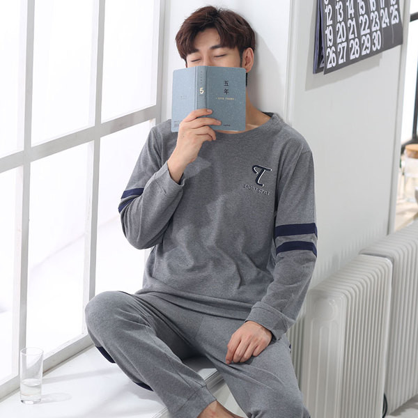 Pijamale bărbați din bumbac în două părți în trei modele