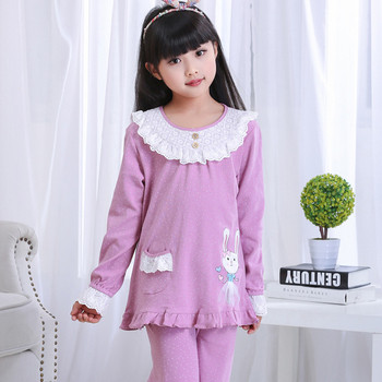 Детска пижама за момичета в лилав цвят