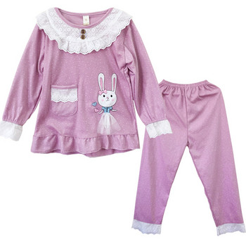 Детска пижама за момичета в лилав цвят