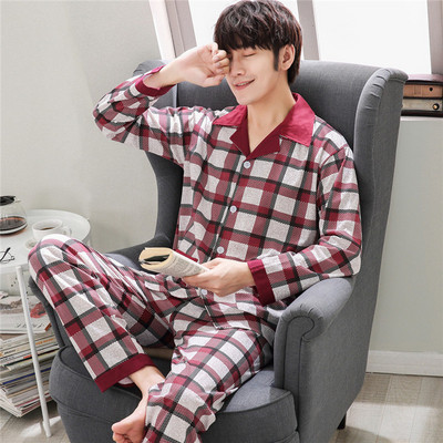 Pijamale bărbați din două piese în culori deschise