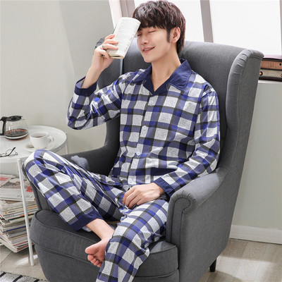 Pijamale bărbați din două piese în culori deschise