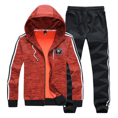 Set sport pentru bărbați din două părți - hanorac cu glugă și pantaloni cu margine laterală