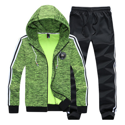 Set sport pentru bărbați din două părți - hanorac cu glugă și pantaloni cu margine laterală