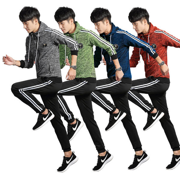 Set sport pentru bărbați din două părți - hanorac cu glugă și pantaloni cu margine laterală