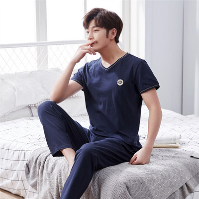 Pijamale bărbați în două modele - Tricou cu mâneci scurte și pantaloni lungi