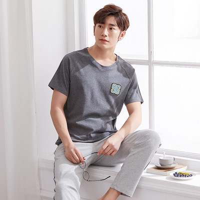 Pijamale bărbați în două modele - Tricou cu mâneci scurte și pantaloni lungi