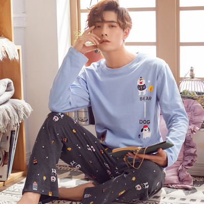 Pijamale bărbați din două piese în mai multe modele cu broderie, mâneci și imprimeu