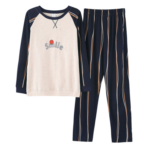 Pijamale bărbați din două piese în mai multe modele cu broderie, mâneci și imprimeu