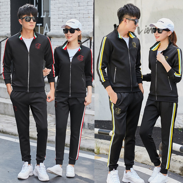 Set sport pentru bărbați din două părți cu margini colorate