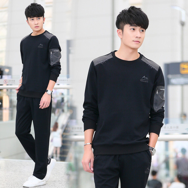 Set sport pentru bărbați cu broderie și buzunar în cinci culori