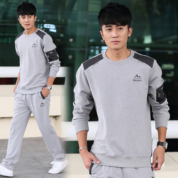 Set sport pentru bărbați cu broderie și buzunar în cinci culori