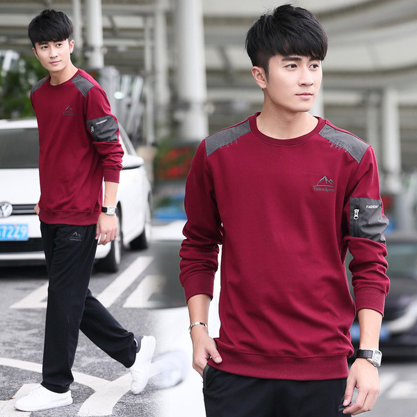 Set sport pentru bărbați cu broderie și buzunar în cinci culori