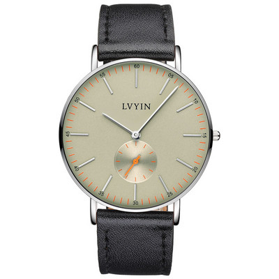 Ceas barbatesc din piele ecologica de culoare neagra