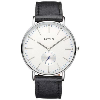 Ceas barbatesc din piele ecologica de culoare neagra