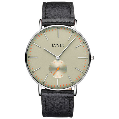 Ceas barbatesc din piele ecologica de culoare neagra