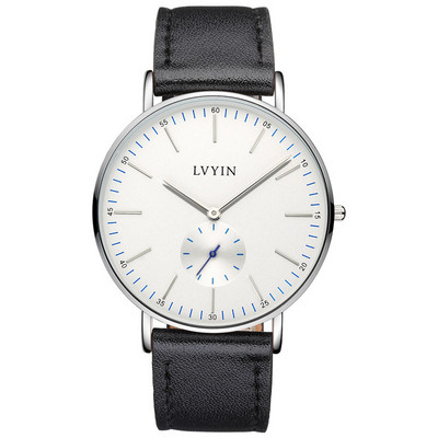 Ceas barbatesc din piele ecologica de culoare neagra