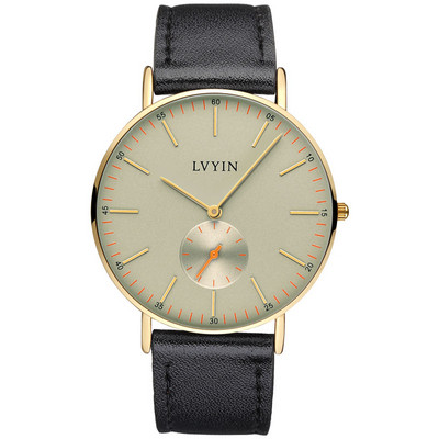 Ceas barbatesc din piele ecologica de culoare neagra