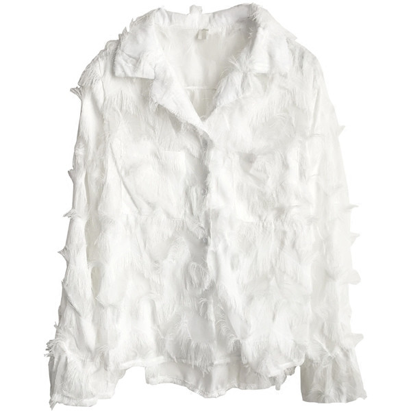 Cămașă albă de damă elegantă cu decolteu în V cu franjuri