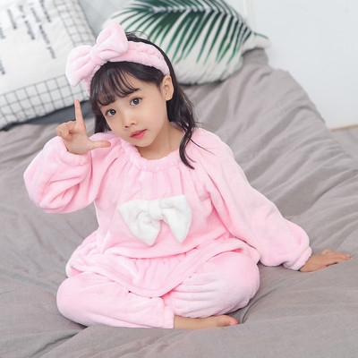 Детска пижама за момичета с меко покритие в два цвята
