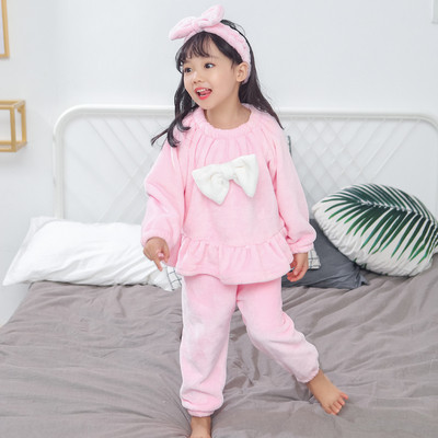 Pijamale pentru fete pentru copii cu husă moale în două culori