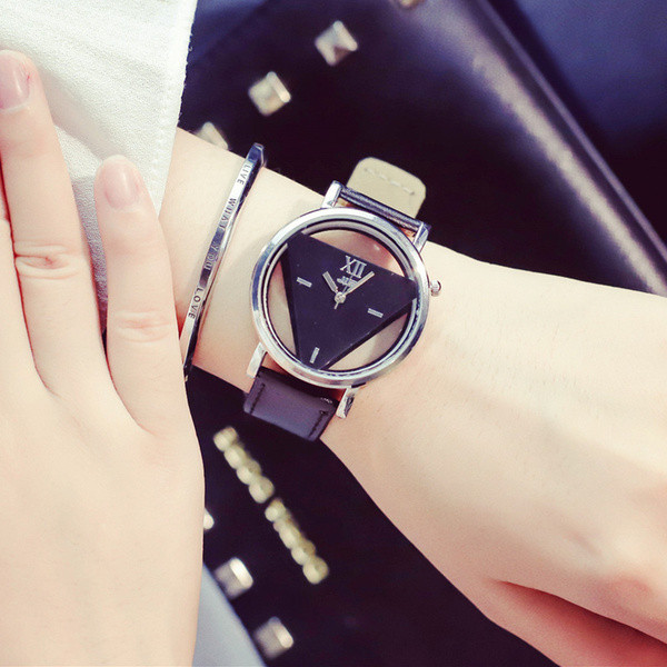 Ceas de dama cu curea din piele in trei culori