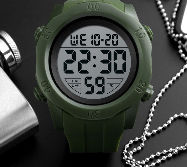 Ανδρικό ρολόι με λουράκι από καουτσούκ για άντρες σε δύο χρώματα