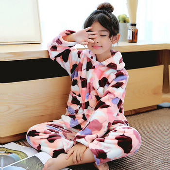 Зимна детска мека пижама за момичета 