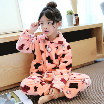 Зимна детска мека пижама за момичета 